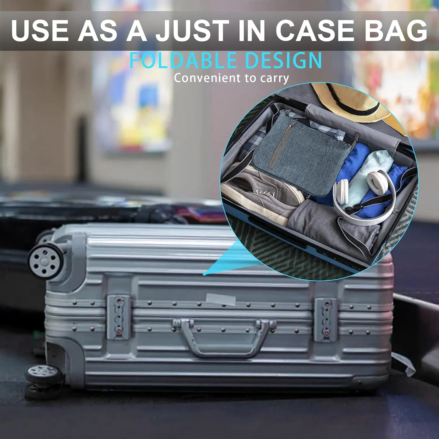 Vomgomfom Travel Duffle Bag for Men, 65L 85L 115L Foldable Travel Duffel Bag with Shoes Compartment Overnight Bag for Men Women