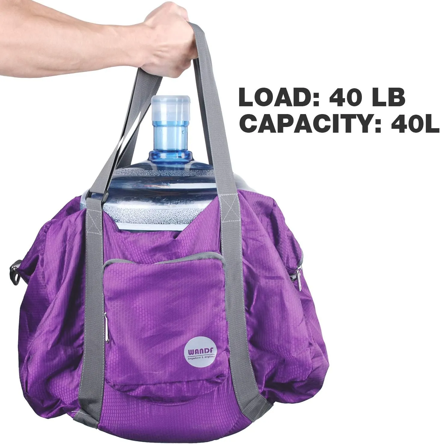 WANDF For Spirit Airlines Personal Item Bag 18x14x8 Foldable Travel Duffel Carry on Weekender Overnight for Women Men