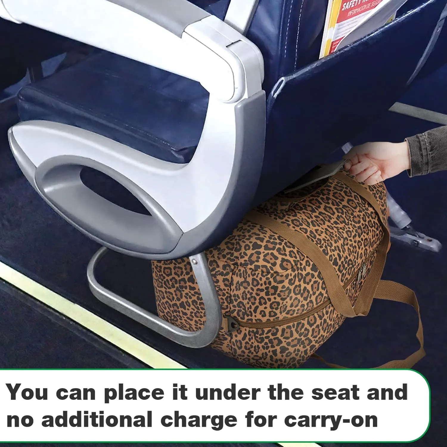 WANDF For Spirit Airlines Personal Item Bag 18x14x8 Foldable Travel Duffel Carry on Weekender Overnight for Women Men