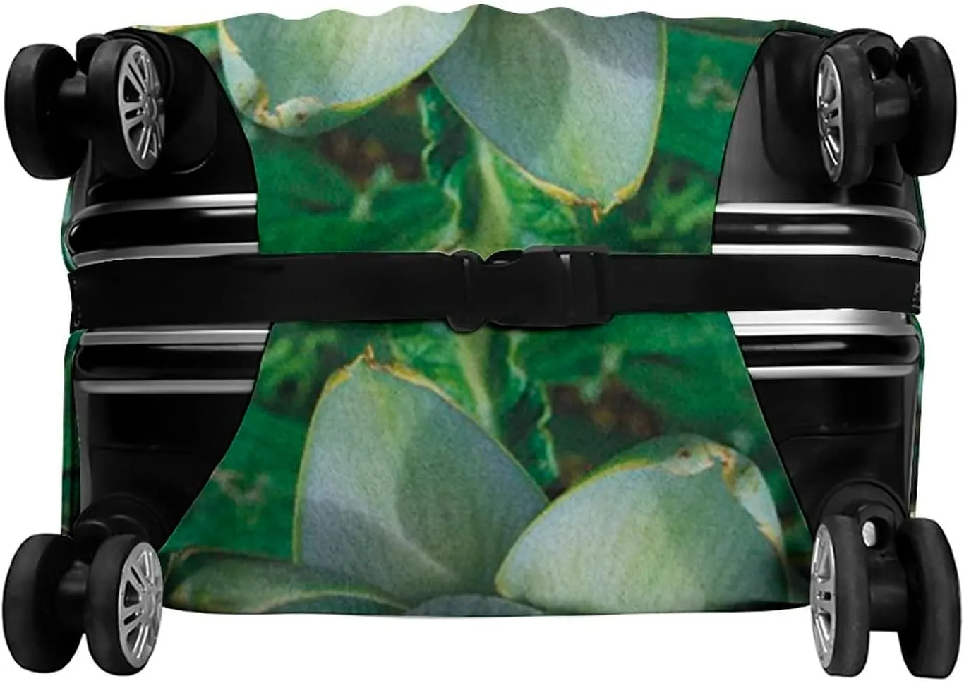 Washable Luggage Cover, Artichoke Elastic Travel Luggage Cover, Blooming Vegetable Agriculture Nature Artwork Print, Fits 26-28 Inch Luggage, Great For Vacation Travel, Fern Green and Purple