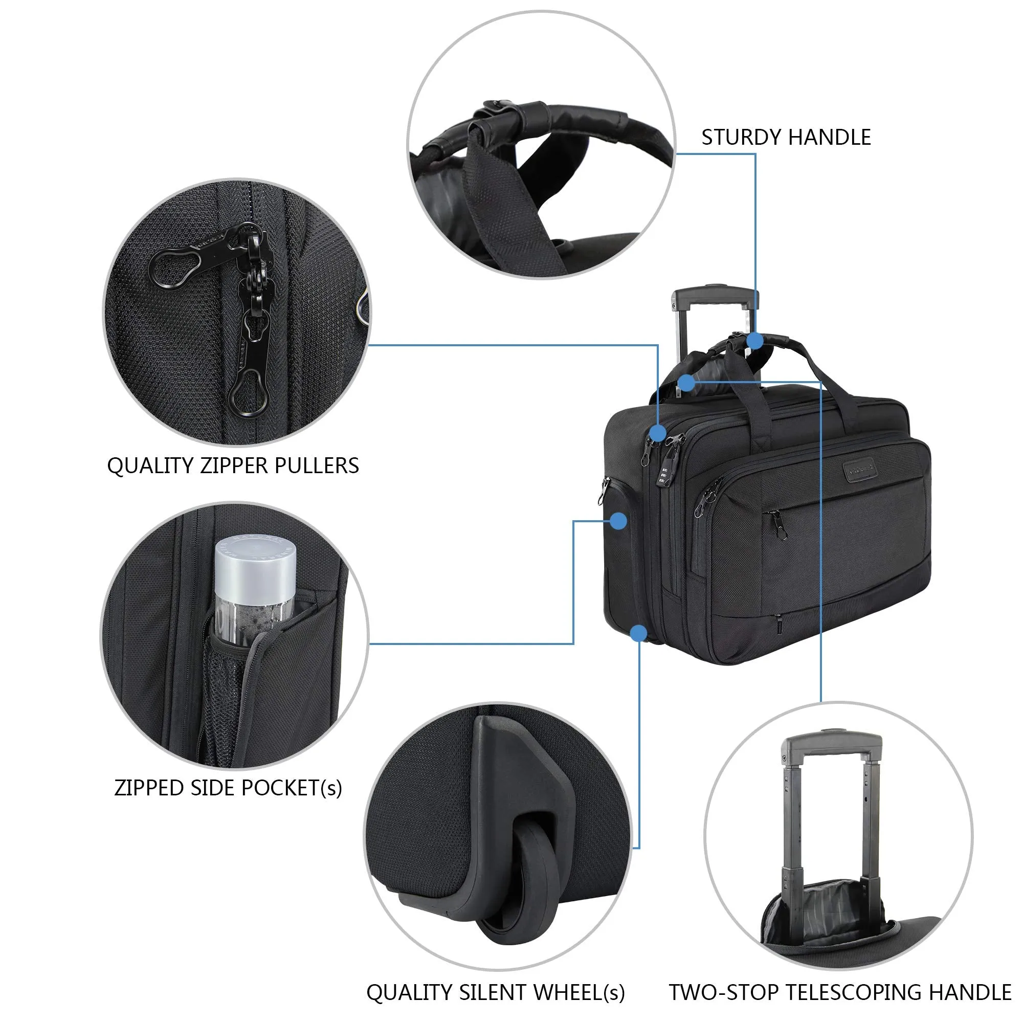 Water Resistant Rolling MacBook Briefcase