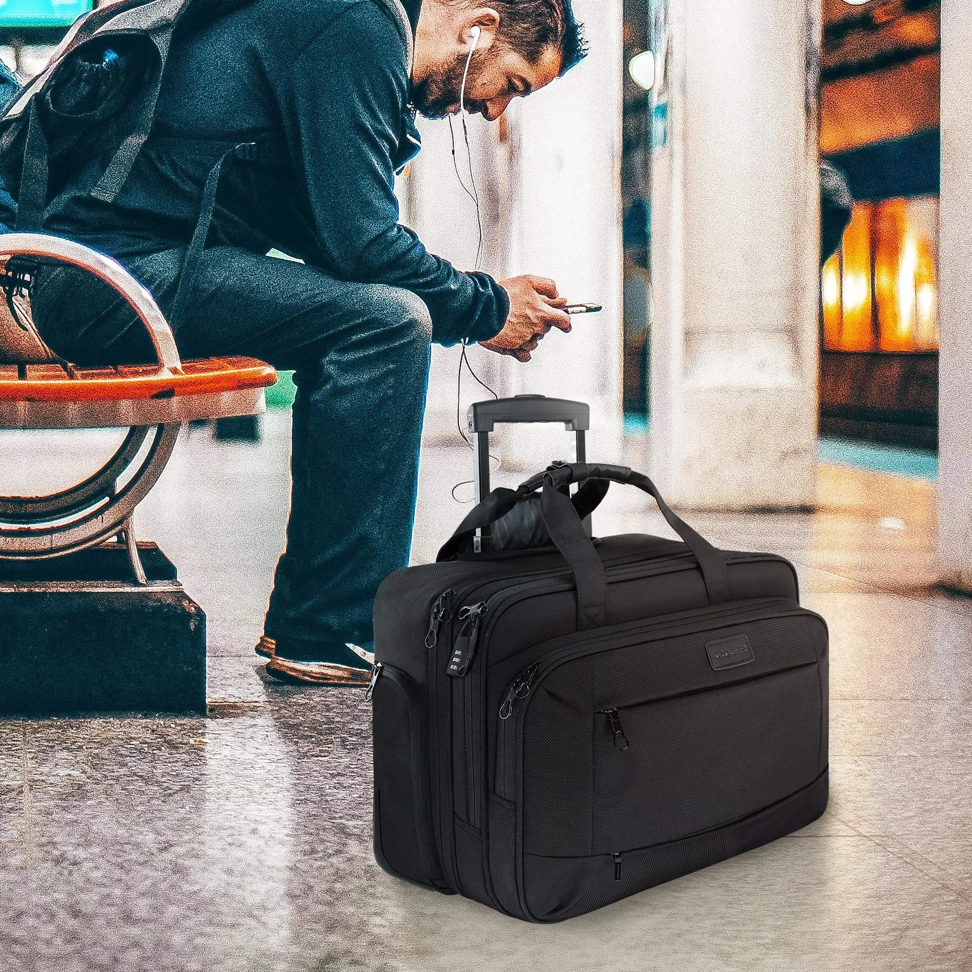 Water Resistant Rolling MacBook Briefcase