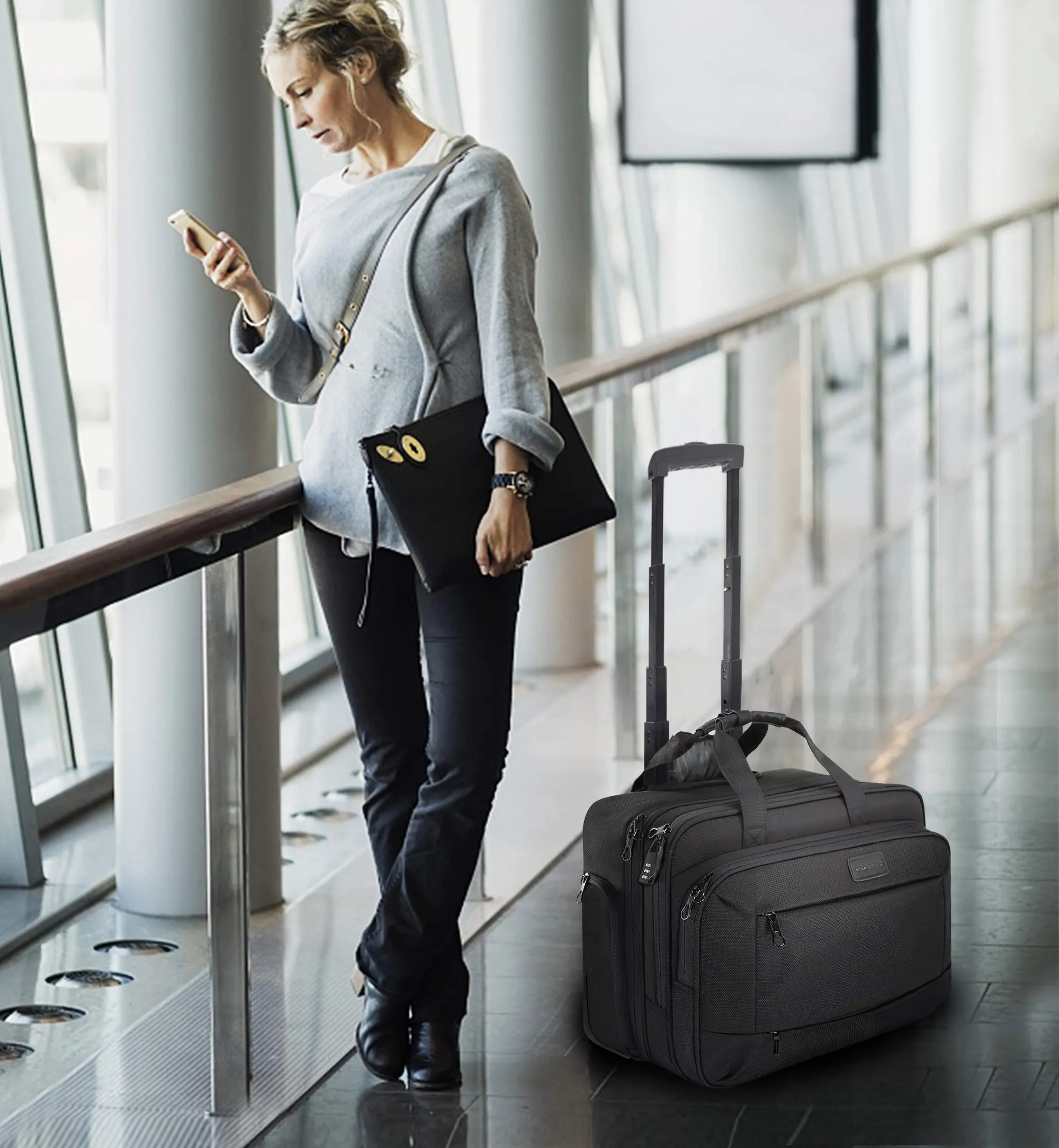 Water Resistant Rolling MacBook Briefcase