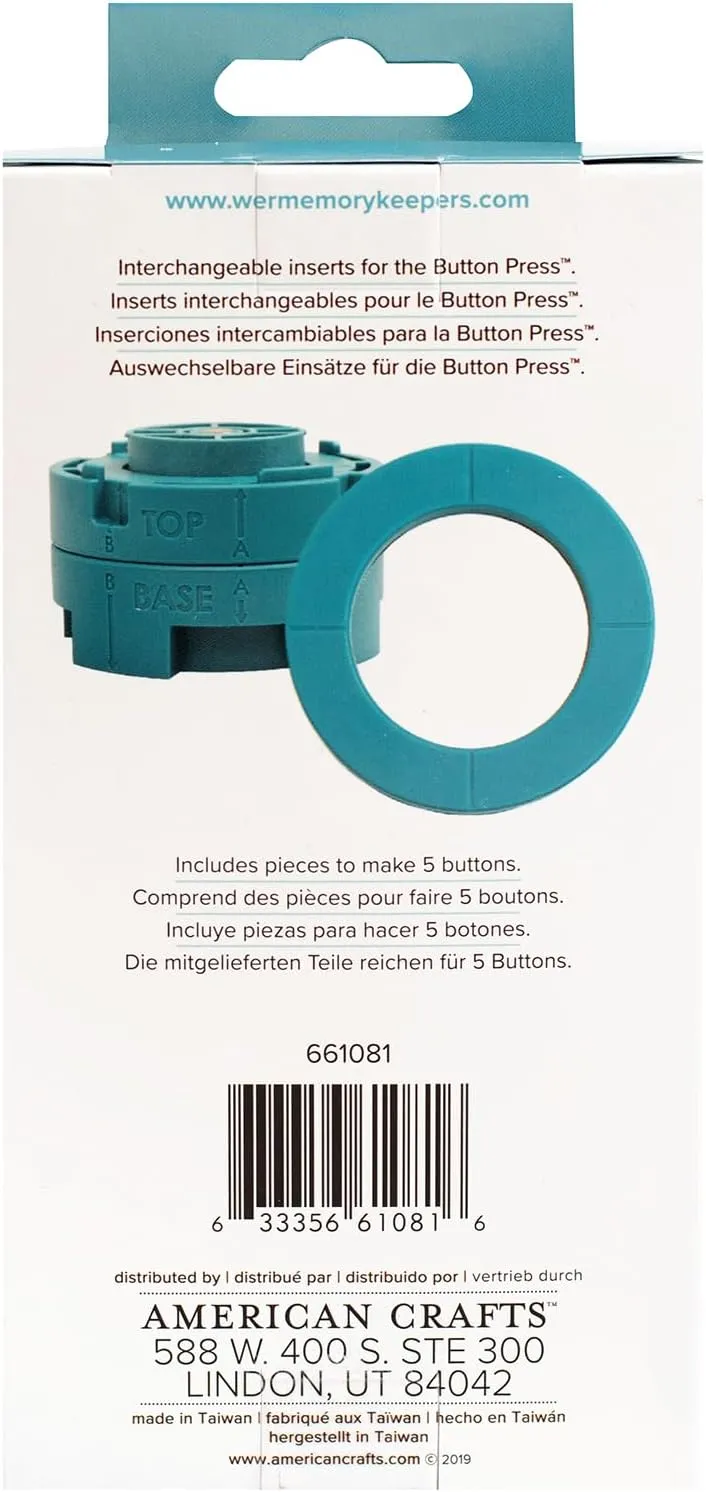 We R Memory Keepers Button Press Insert Circle Large, Makes 58mm DIY Buttons, Perfect for Backpacks, Purses, Bags, and More, Use with Favorite Fabrics, Papers, Stickers, Crafting, Scrapbooking