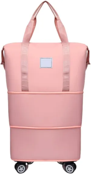Wheeled Luggage Bag Expandable and Foldable Dry Wet Separation Water Travel Rolling Duffle Bag