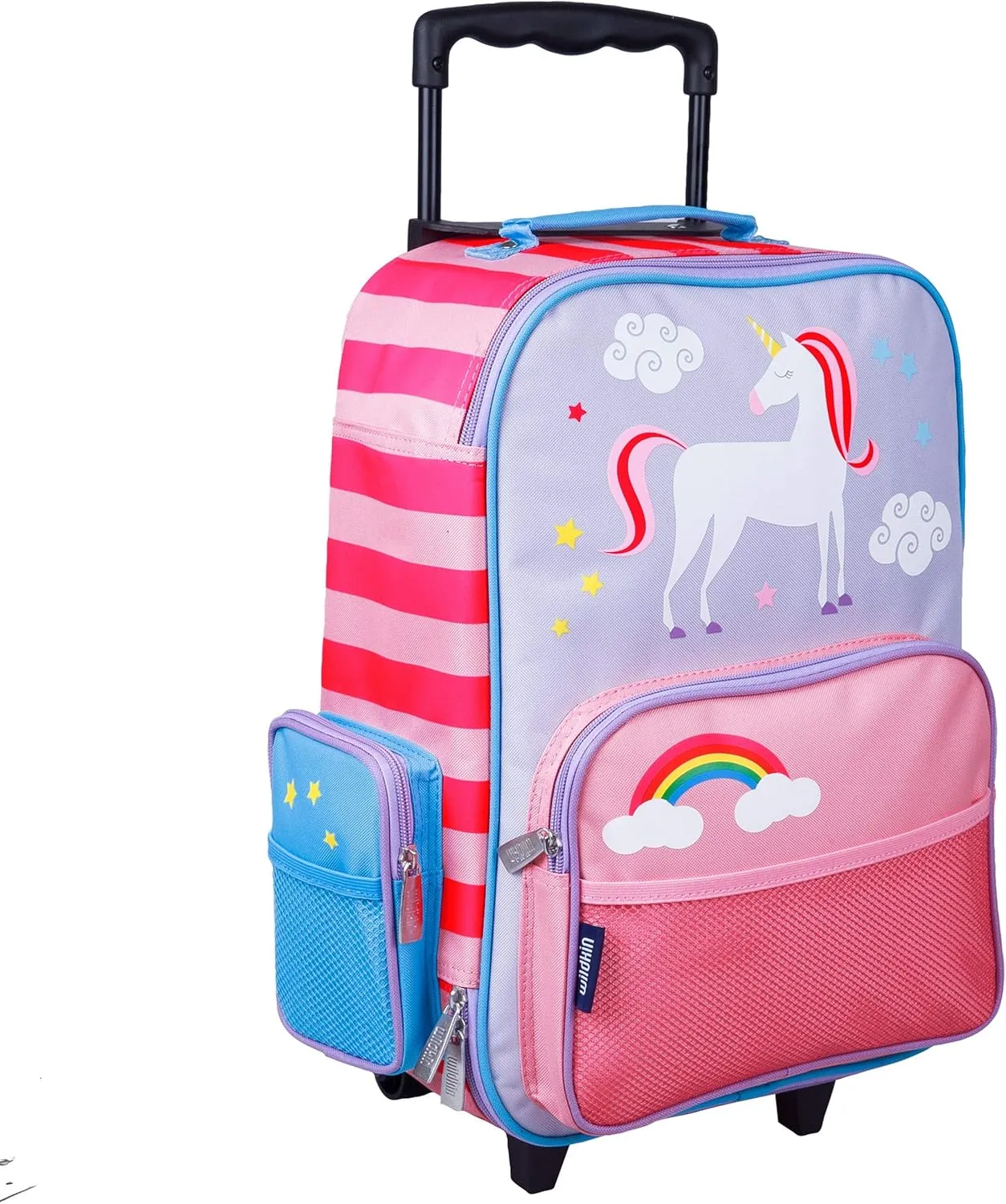 Wildkin Kids Rolling Suitcase for Boys & Girls, Measures 16 x 11.5 x 6 Inches, Carry-On Size, Perfect for School & Overnight Travel (Unicorn)