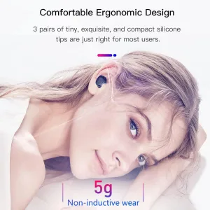 Wireless Earbuds, Bluetooth 5.4 Headphones HiFi Stereo, Comfortable Ear Buds for Women & Teens, Fast Charging Case, IPX6 Waterproof, Lightweight in-Ear Earphones for Phone Tablet Laptop Sports, Purple
