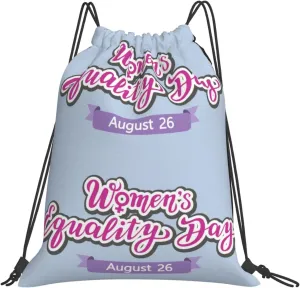 Women'S Equality Day 2024 Drawstring Backpack Rucksack Sackpack Travel Bags String Yoga Bags For Women Men 16 * 24 Inches, White