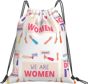 Women'S Equality Day 2024 Drawstring Backpack Rucksack Sackpack Travel Bags String Yoga Bags For Women Men 16 * 24 Inches