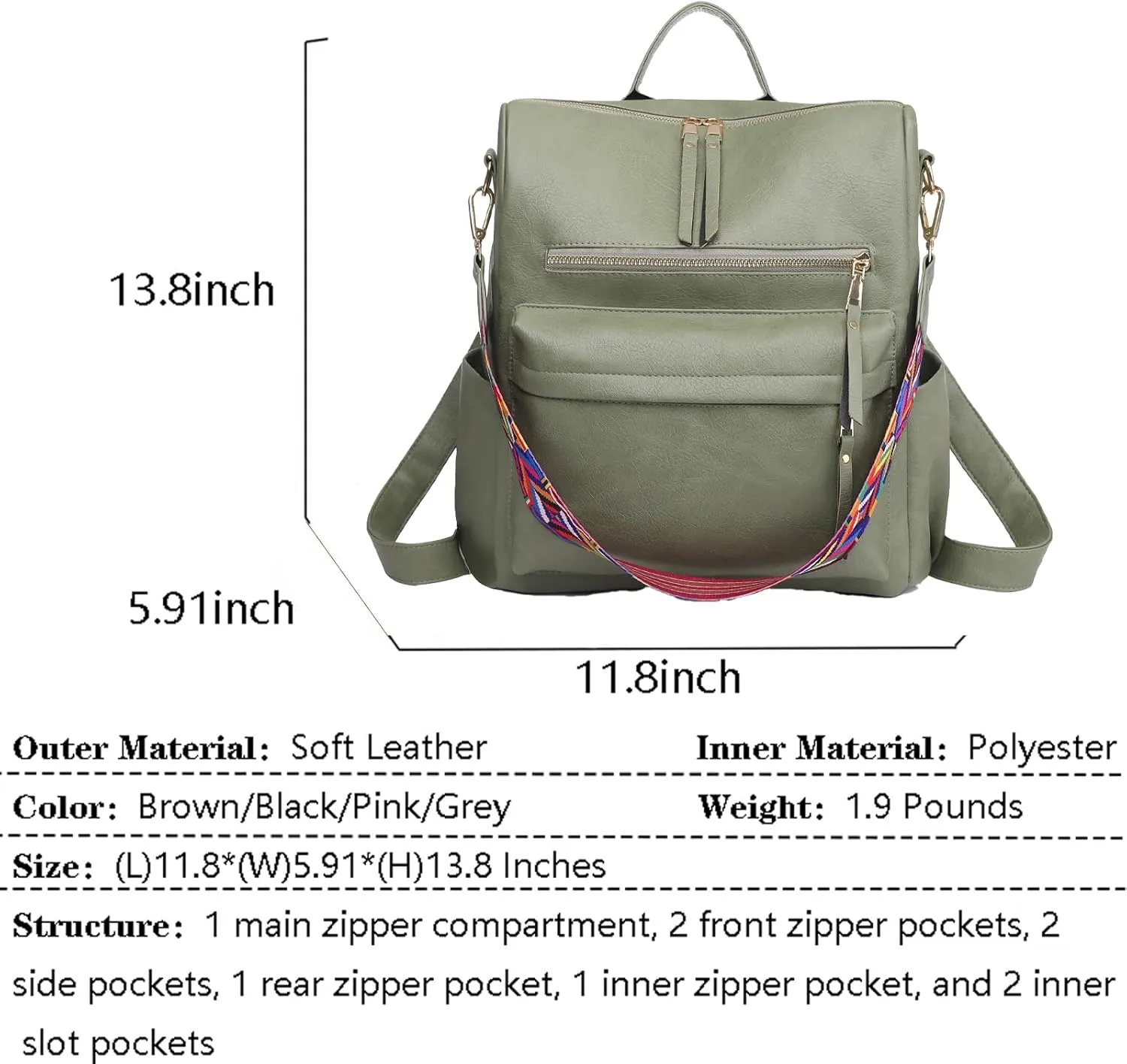 Women's Fashion Backpack Purse for Women Leather Multipurpose Design Ladies Shoulder Bag Travel bag Satchel Handbags