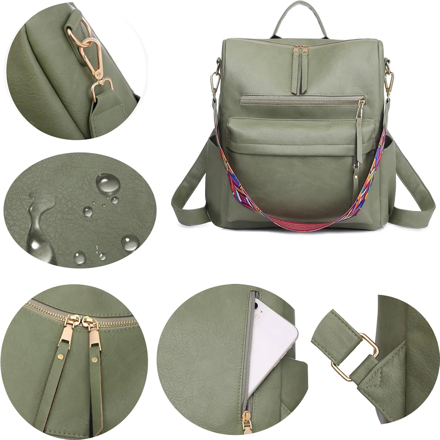 Women's Fashion Backpack Purse for Women Leather Multipurpose Design Ladies Shoulder Bag Travel bag Satchel Handbags