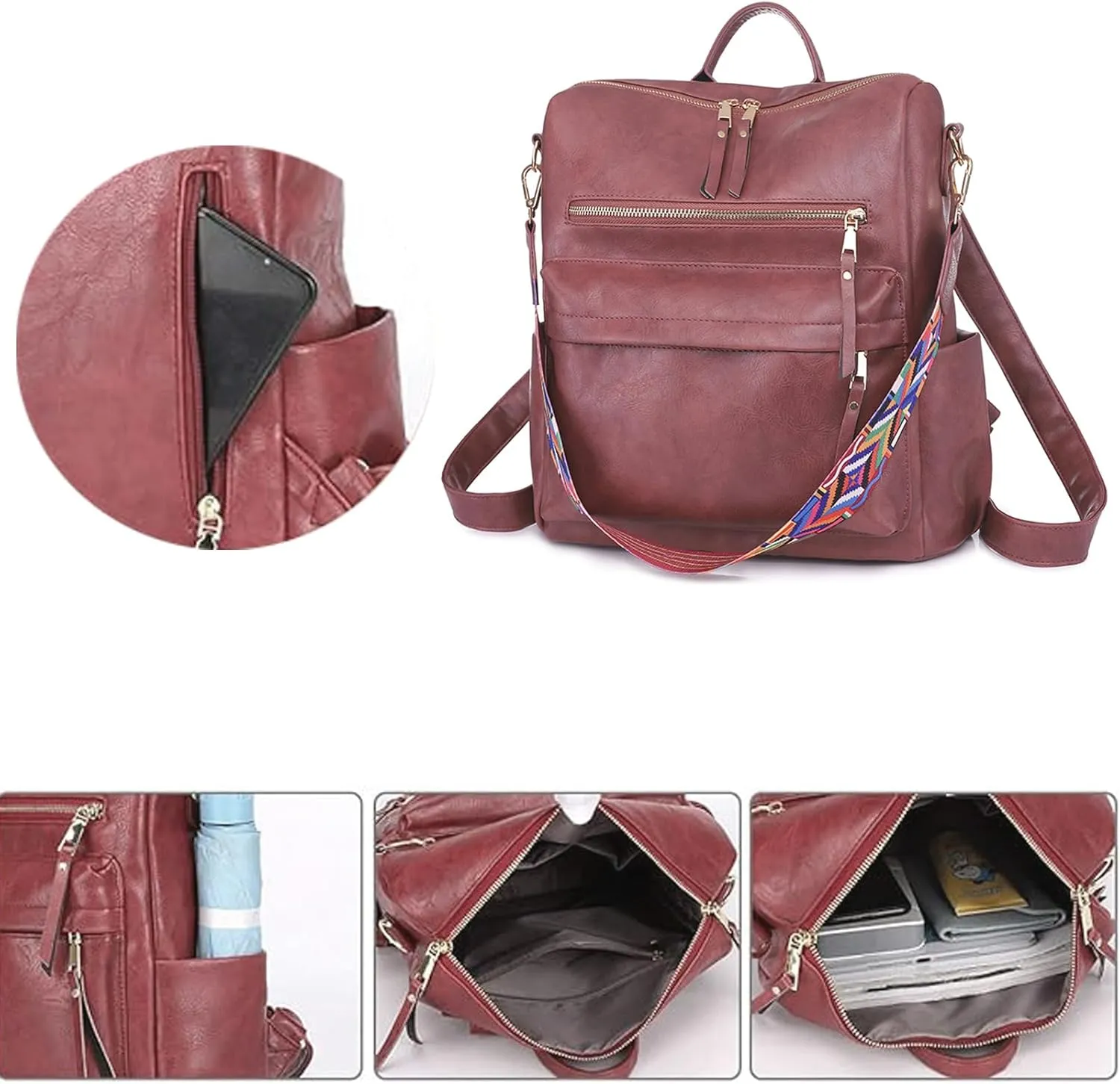 Women's Fashion Backpack Purse for Women Leather Multipurpose Design Ladies Shoulder Bag Travel bag Satchel Handbags
