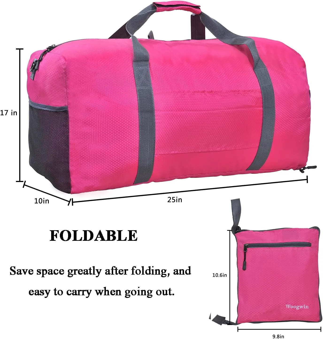 Woogwin Travel Duffel Bag Large Foldable Waterproof Overnight Bag for Beach Swim Bags Pool Sports Gym