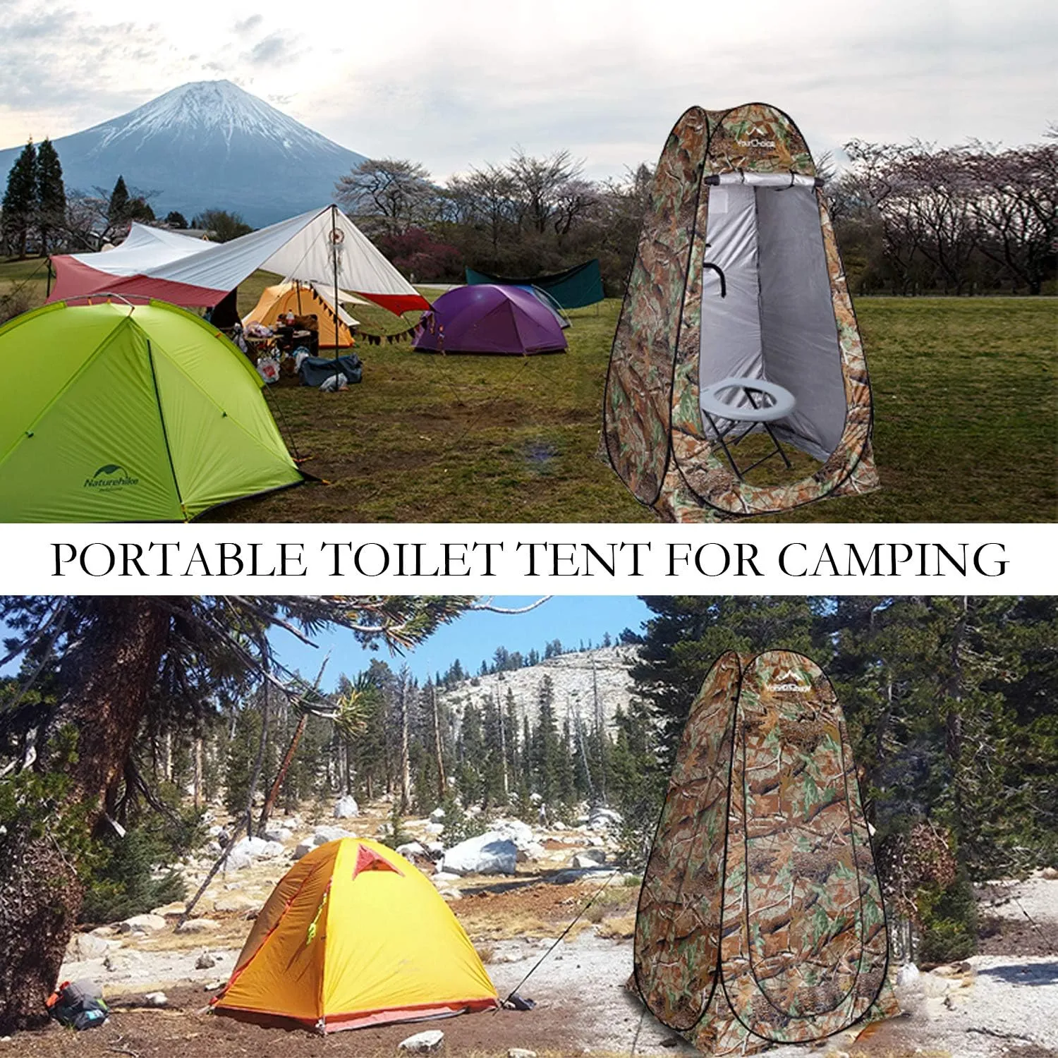 Your Choice Pop Up Privacy Shower Tent - Portable Changing Tent for Camping, Beach & Hiking - 6.2FT Lightweight with Carry Bag, Quick Setup & Full Coverage