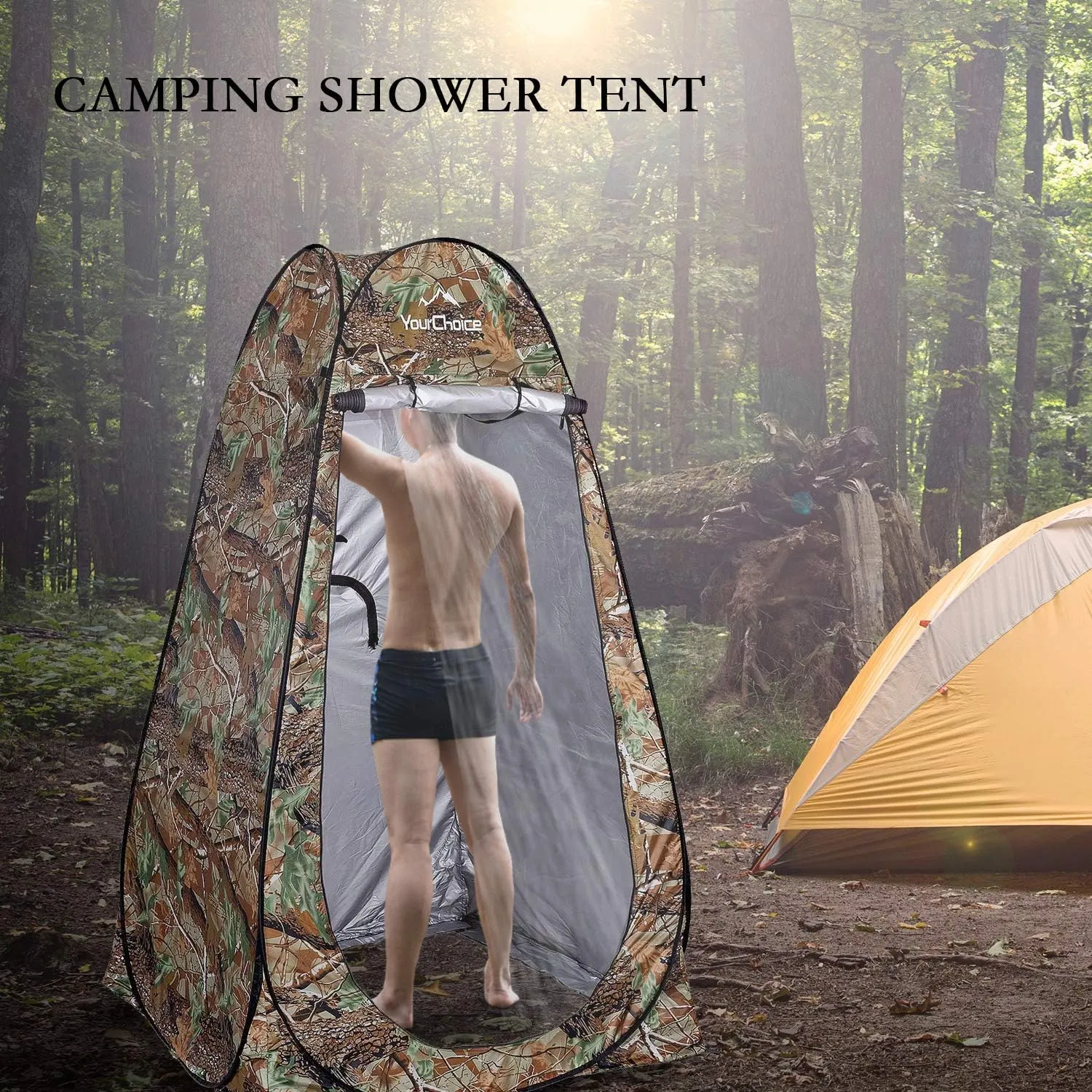 Your Choice Pop Up Privacy Shower Tent - Portable Changing Tent for Camping, Beach & Hiking - 6.2FT Lightweight with Carry Bag, Quick Setup & Full Coverage